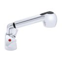 Trinidad Head/Shower Combo Faucet Pull-Out Kitchen Sprayer, 6' Black Rubber Hose Chrome/Black image number 2