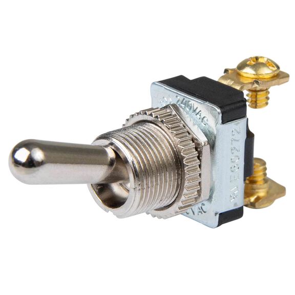 Chrome Plated Toggle Switch, 11/16" Handle, Off/On, SPST image number 0