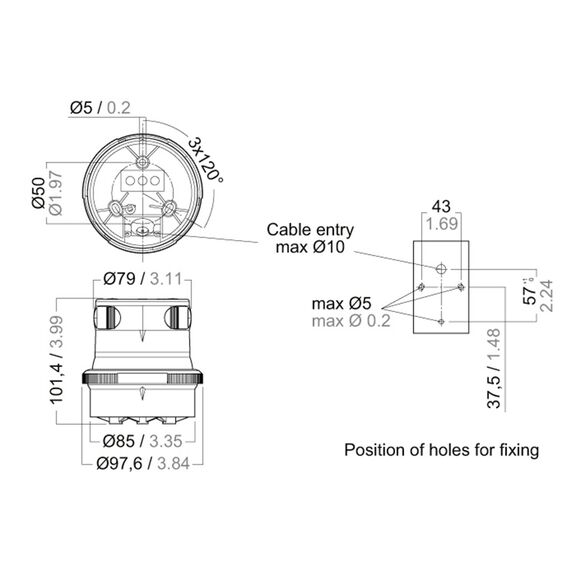 Series 34 Mast Mount LED Masthead Navigation Light image number 2