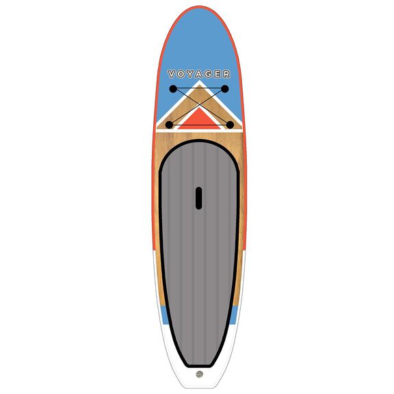 10'10" Wood Blue Inflatable Stand-Up Paddleboard Package image number 1