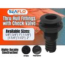 SEAFLO 3/4" Thru Hull Fitting Black with Check Valve image number 1