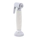 Deck-Mount Sprayer Hammer-Head Warm White Sprayer, 6' White Rubber Hose, Elite Holder image number 0