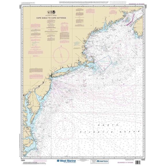 Maptech&reg; NOAA Recreational Waterproof Chart-Cape Sable to Cape Hatteras, 13003 image number 0