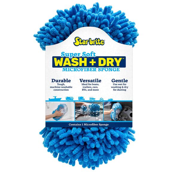 Microfiber Sponge, Reggae Blue, Dual-Sided Scrubbing & Dusting, Machine Washable image number 0