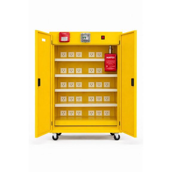 Large Vault with Hafex Commercial Lithium-ion Battery Charging and Fire-Containment Cabinet image number 0