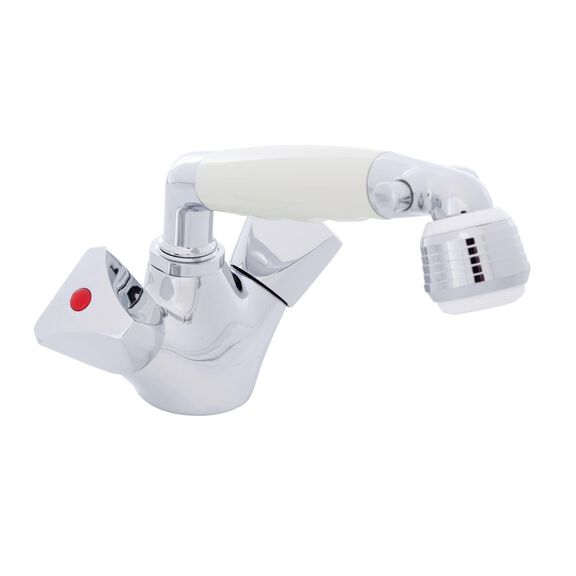 Trinidad Head/Shower Combo Faucet Classic Warm White Sprayer, 10' White Rubber Hose Chrome/Warm White image number 0