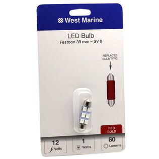 Festoon 39mm LED Bulb, Red
