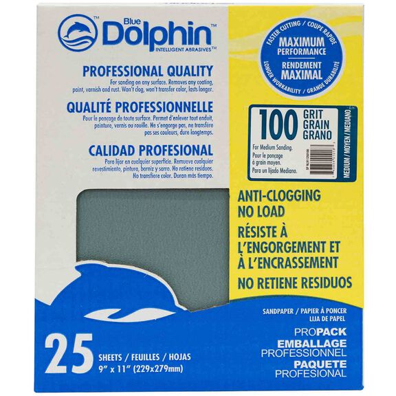Pro Grade Sandpaper Sheets, 100 Grit, 25-Pack image number 0
