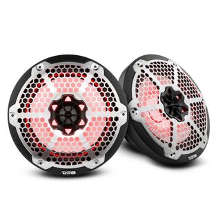 HYDRO 8" 2-Way Marine Speakers with Integrated RGB LED Lights, 375 Watts, White