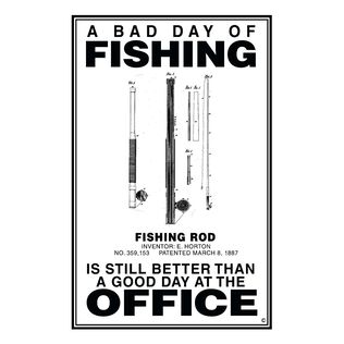 A Bad Day Fishing Poster, White