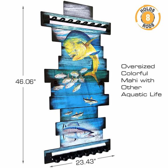 Guy Harvey Mahi Mahi 8 Rod Wall Rack image number 0