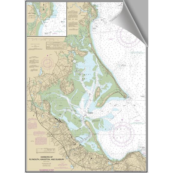 Plymouth Harbor Decorative Nautical Chart image number 0