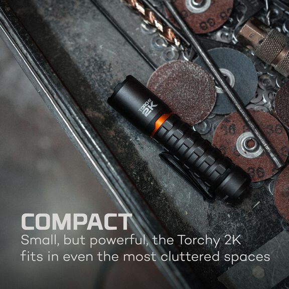 TORCHY 2K Rechargeable Pocket Flashlight | Rechargeable 2,000 EDC Pocket Light image number 1