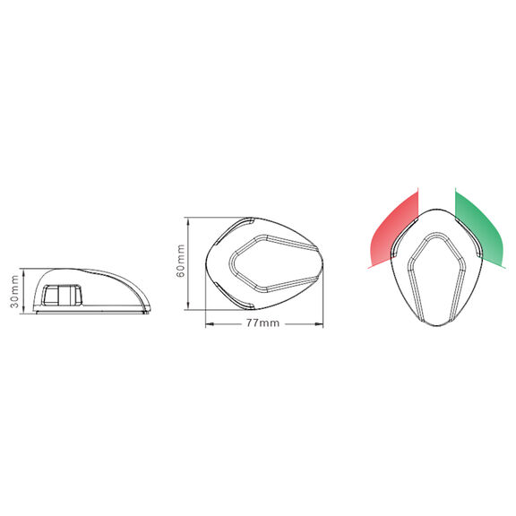 SEAFLO Pair of Horizontal Mount Navigation Lights, Port & Starboard Pair, 2 Nautical Miles Visibility (04-Series) image number 1