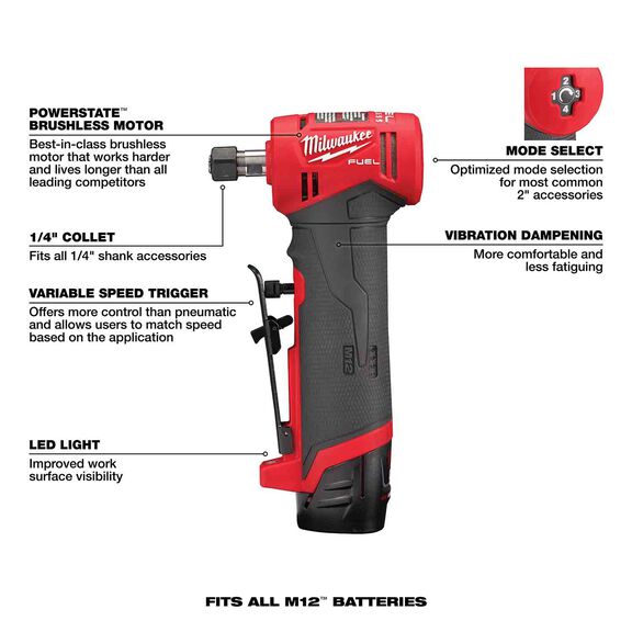 M12 FUEL&trade; Right Angle Die Grinder Kit image number 1