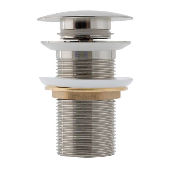 1-3/4" Drain, Touch Drain with Cover no Overflow, Straight, 1-1/4"-M Thread Brushed Nickel image number 1