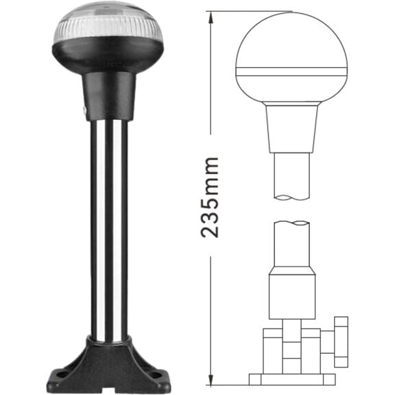 SEAFLO 02 Series 12 In All-Around LED Pole Navigation Light 12V for Boats Up to 65 Ft image number 1