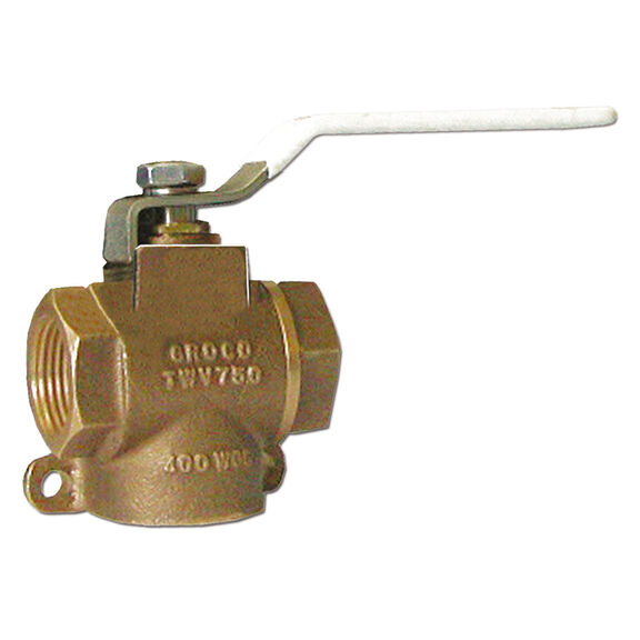 3-Way Bronze Ball Valve, 1/2" Size (NPT) image number 0