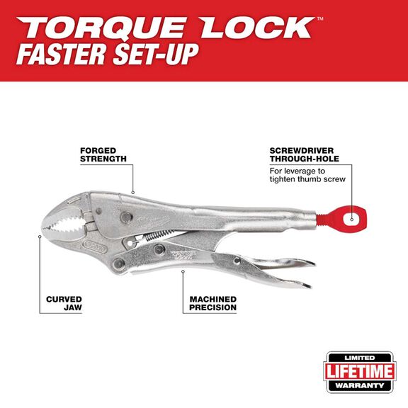 4" Curved Jaw Locking Pliers image number 1