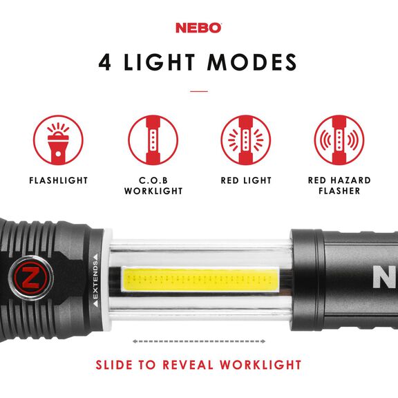 NEBO Slyde King 400 Lumens Tactical LED Flashlight with Magnetic Base image number 3