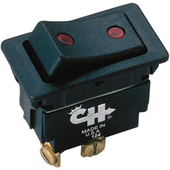 SPDT Switch, ON/OFF Positions, Two Pilot Lights, 4 Blade Terminals image number 0