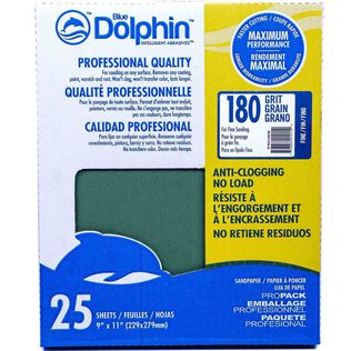 Pro Grade Sandpaper Sheets, 180 Grit, 25-Pack