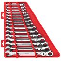 SAE Flex Head Ratcheting Combination Wrench Set, 15 Piece image number 0