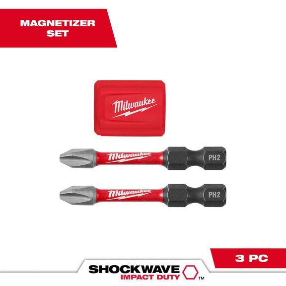 SHOCKWAVE Impact Duty&trade; Magnetic Attachment and PH2 Bit Set, 3 Piece image number 0