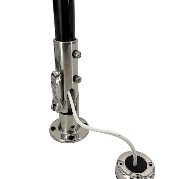 12" Manually Folding Light Post with 316 Stainless Steel Base & LTBLED12C5 Navigation Light - White image number 7