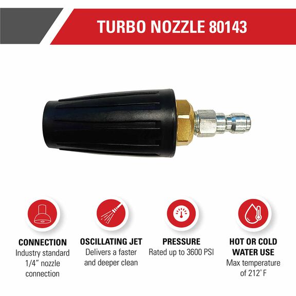 Universal 1/4-Inch Quick Connect, Hot- or Cold-Water Use Turbo Nozzle image number 1