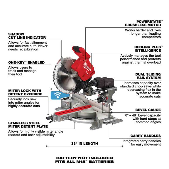 M18 FUEL&trade; 12 in. Dual Bevel Sliding Compound Miter Saw image number 1