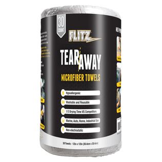 Flitz Tear-Away Microfiber Cloth Rolls, 30 Count