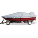 Styled-to-Fit Boat Cover for Aluminum V-Hull Fishing Boats with Walk-Thru Windshield image number 0