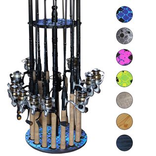 Deep Blue 16 Round Rod Rack - Wood Post