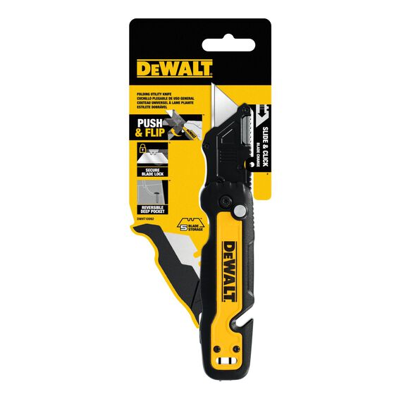 DEWALT Push and Flip Folding Utility Knife with Storage image number 0