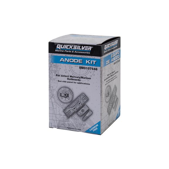 Quicksilver 8M0107548 Aluminum Anode Kit for Select Mercury 75-150hp Outboards image number 0