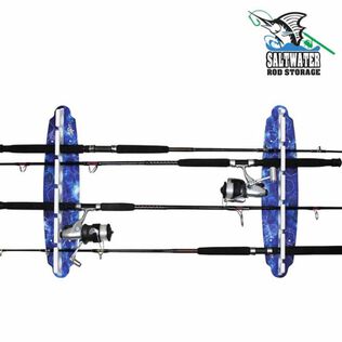 Reel Salty  11 Rod Wall Rack - Deep Blue