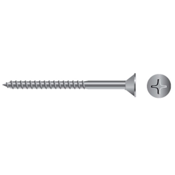 Stainless Steel Phillips Flat-Head Wood Screws image number 0