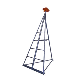 108" to 125" Flat Top Galvanized Foldable Sailboat Stand with Integrated Ladder
