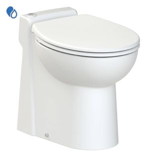SaniMarin 4 Comfortable Right Height Automatic Electric Marine Macerating Toilet, Porcelain Bowl, 12 Volt