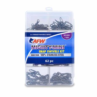 Stainless Steel Snap Crane Swivels Kit, - 12 pc #6, 12 pc #5, 12 pc #3, 6 pc #2, 12 pc #1, 6 pc #2/0, 2 pc #4/0