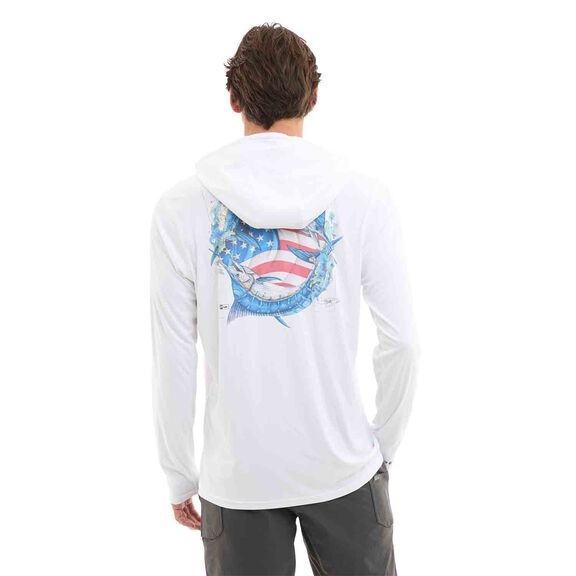 Men's Vaportek Goione American Marlin Hooded Shirt image number 1