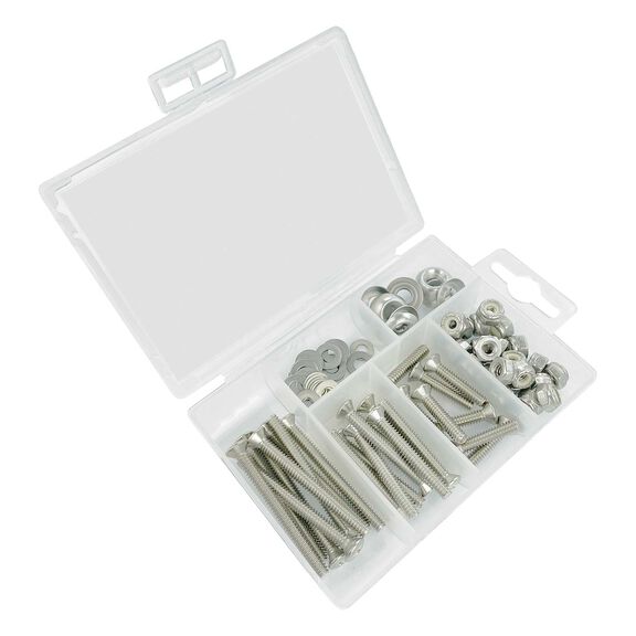 Phillips Oval Head Machine Screw Kit, 96 Piece, Stainless Steel image number 0