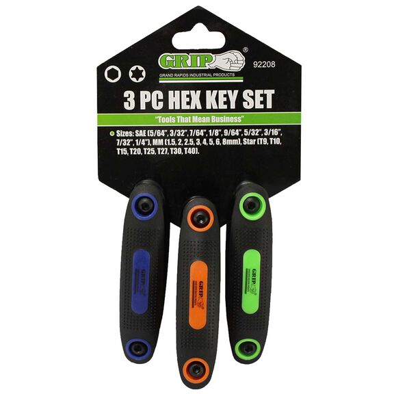 3 Piece Folding Hex Key Set image number 0