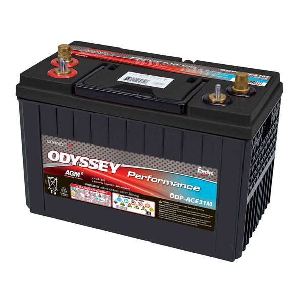 Odyssey Performance Group 31 Dual Purpose Marine AGM Battery with Bluetooth CONNECT Monitoring System, 925 Cold Cranking Amps, 200 Reserve Minutes image number 1