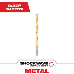 9/32" SHOCKWAVE Impact Duty RED HELIX Titanium Drill Bit