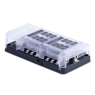 408 Series Fuse Block, 12 Gang w/ Bus Bar and Cover