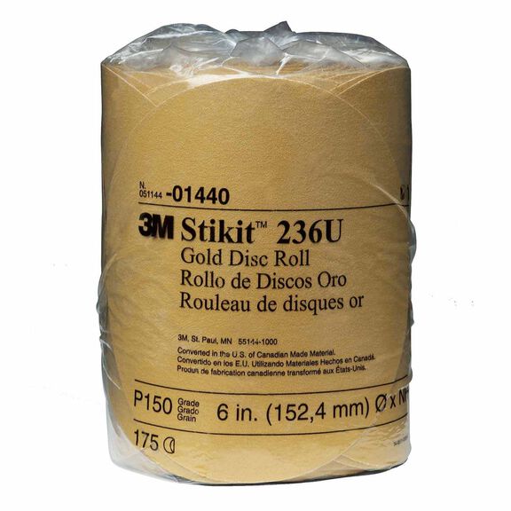 Stikit&trade; Gold Disc Roll, 6", P150A Grit image number 0