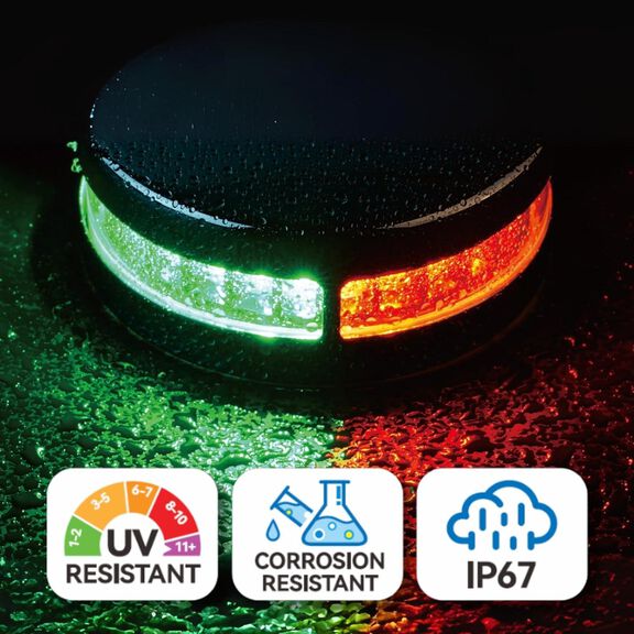 SEAFLO 02 Series Bi-Color Bow LED Navigation Light 10-30V 2NM Horizontal Mount image number 4