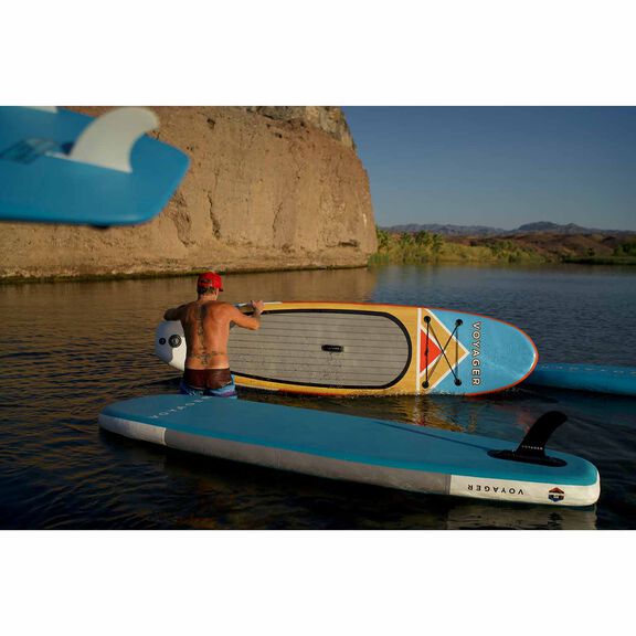 10'10" Wood Blue Inflatable Stand-Up Paddleboard Package image number 4